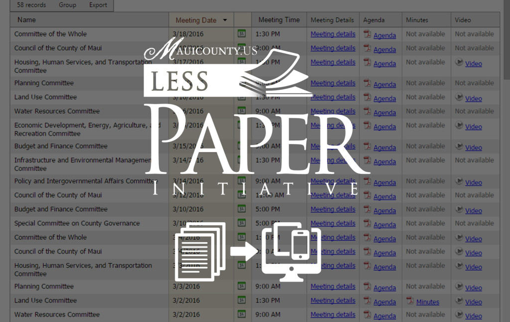 Less paper initiative