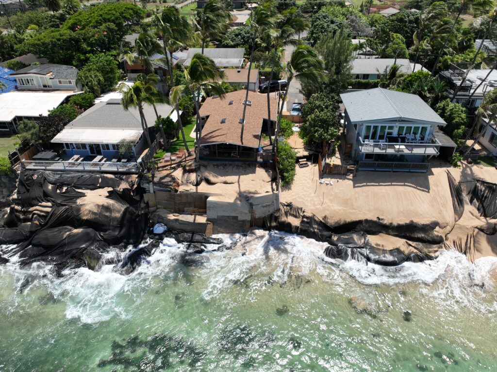 Chronic erosion eats away the shoreline on O‘ahu’s North Shore. 