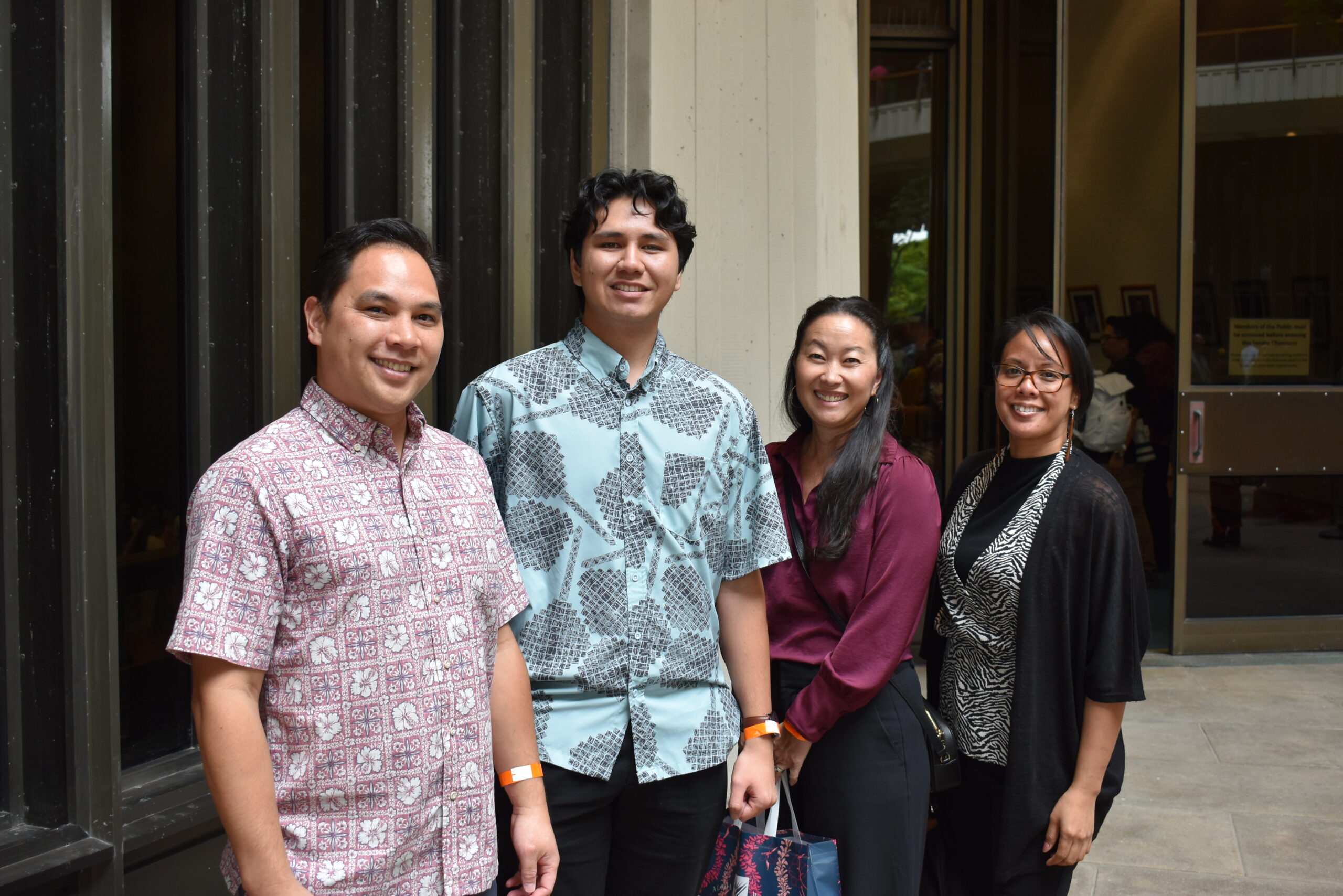 Councilmember Kauanoe Batangan with Executive Assistants Kainoa Shimizu, Stacy Takahashi and Nayleen Kamai.