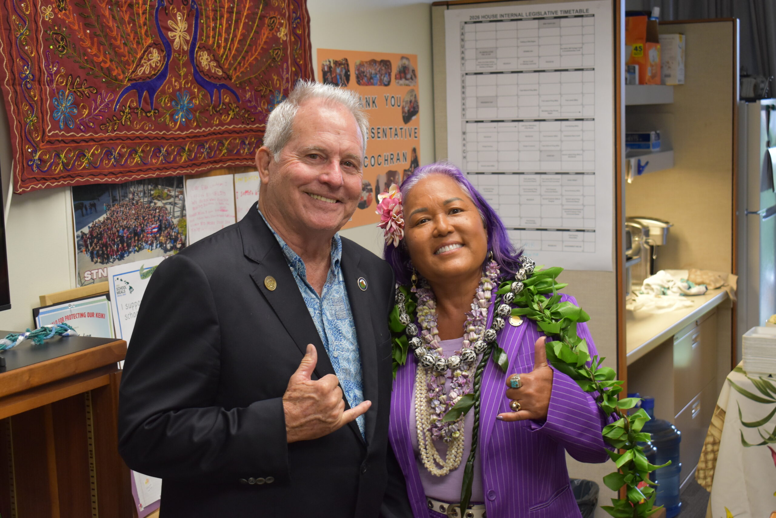 Councilmember Tom Cook with Rep. Elle Cochran.