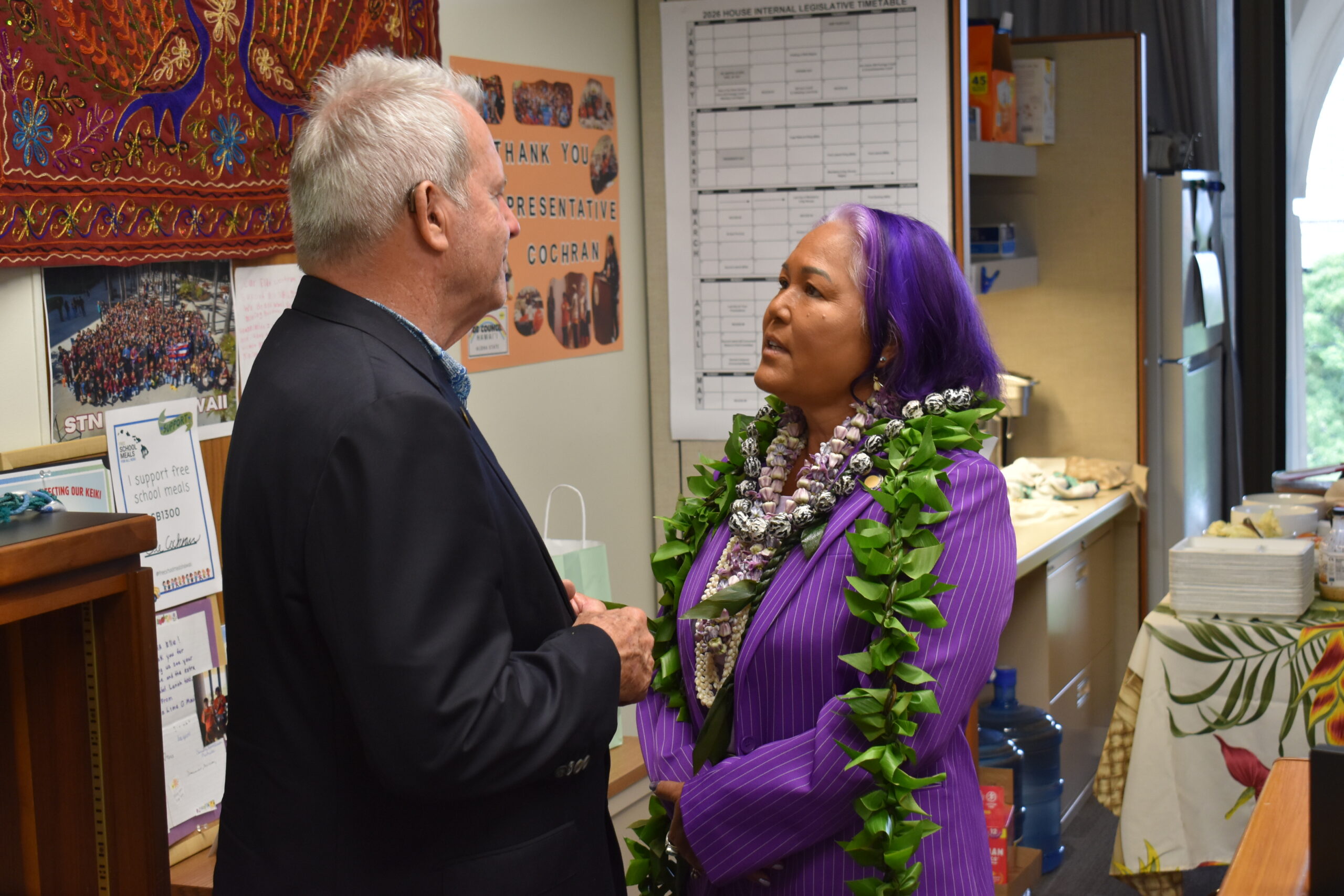 Councilmember Tom Cook with Rep. Elle Cochran.