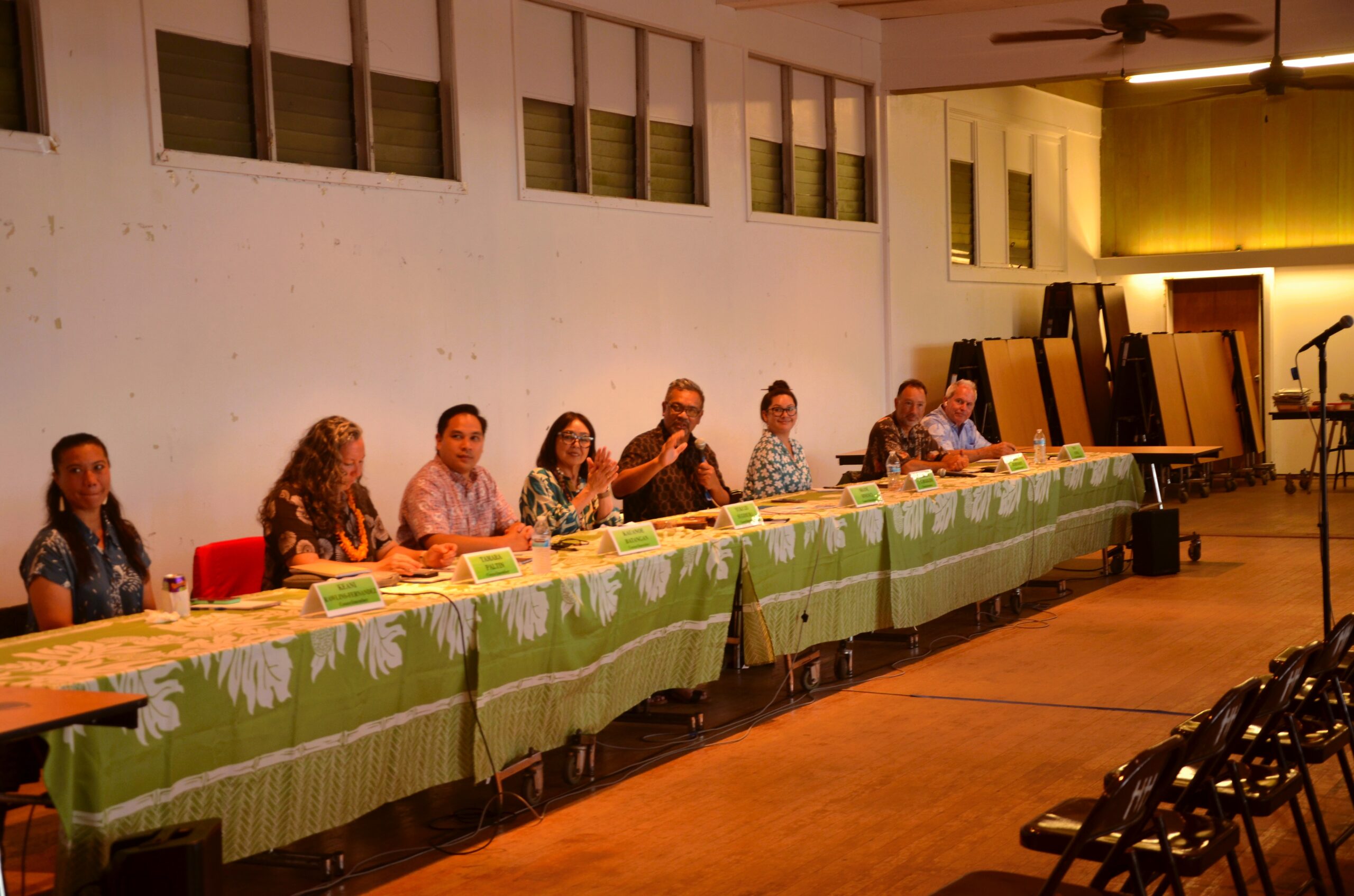 Councilmembers listen to testimony at the FY 27 Evening Budget Meeting in Hāna