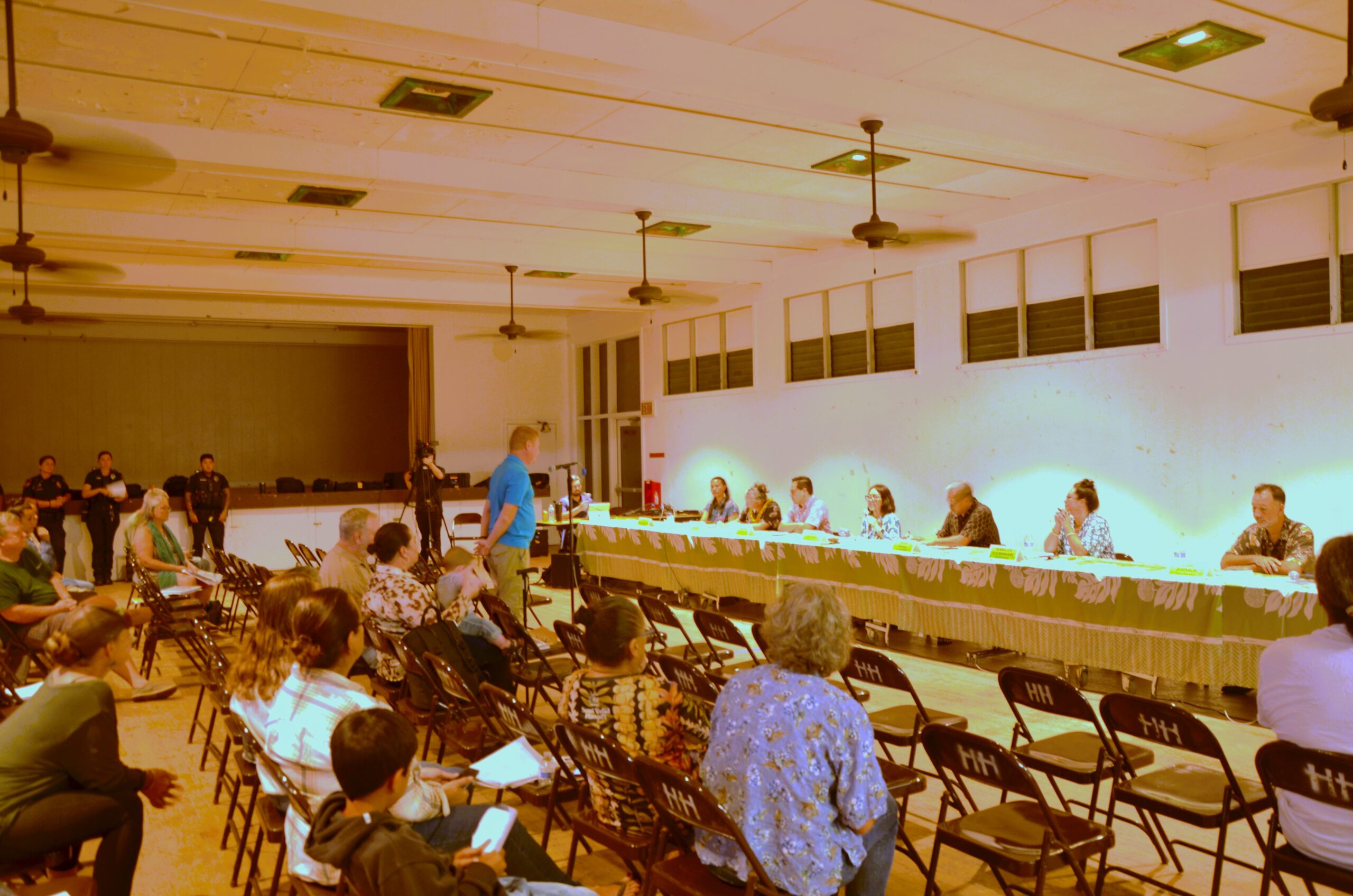 Councilmembers listen to testimony at the FY 27 Evening Budget Meeting in Hāna