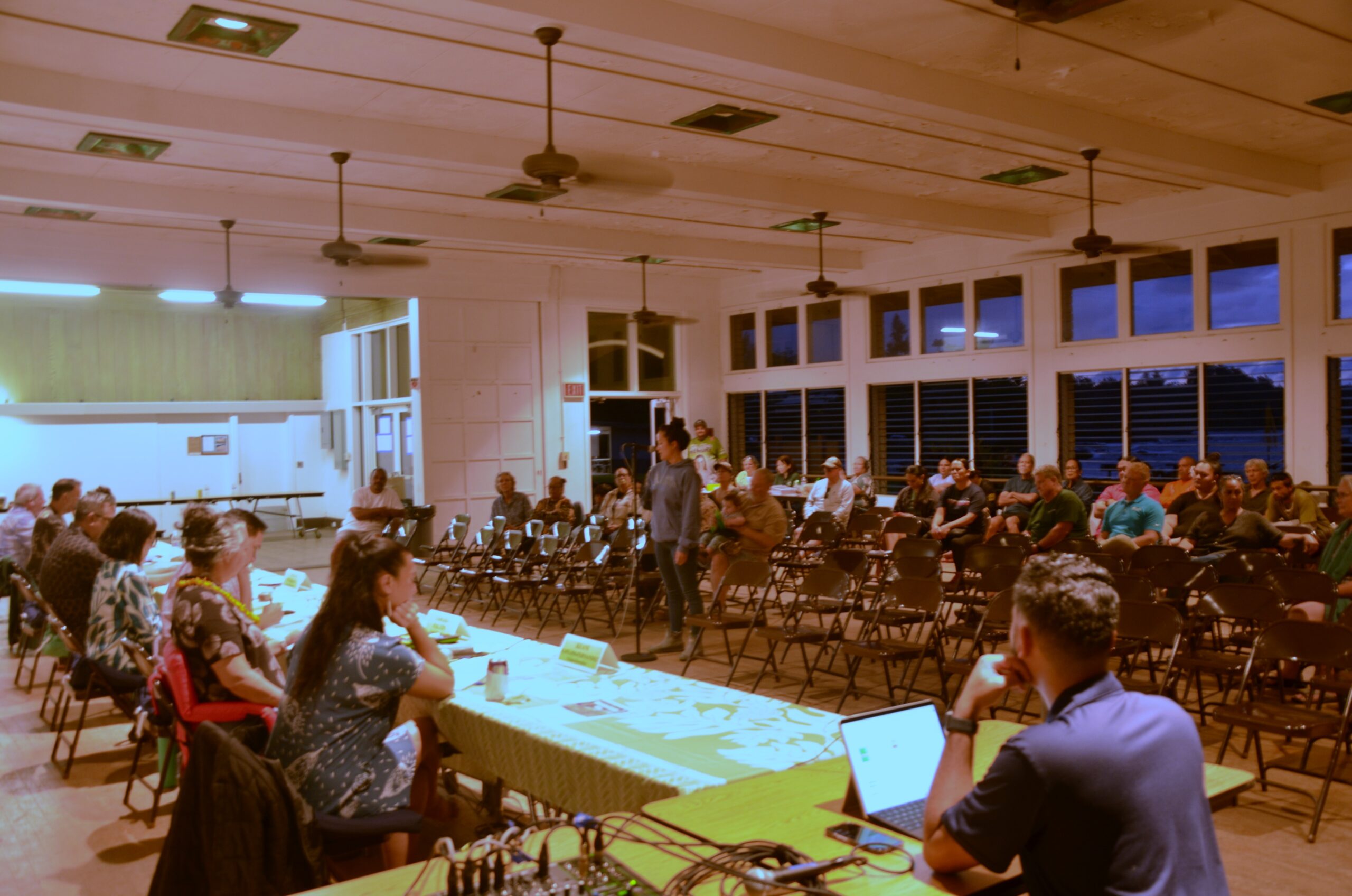 Councilmembers listen to testimony at the FY 27 Evening Budget Meeting in Hāna