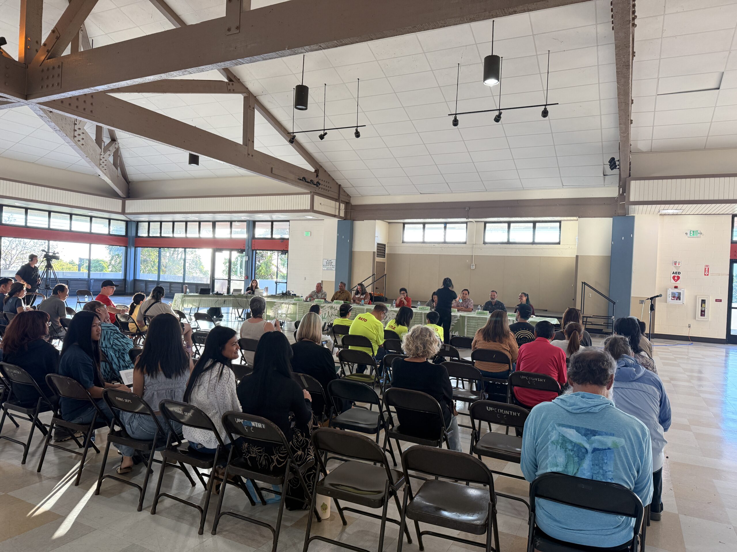 Councilmembers listen to testimony at the FY 27 Upcountry Budget Meeting