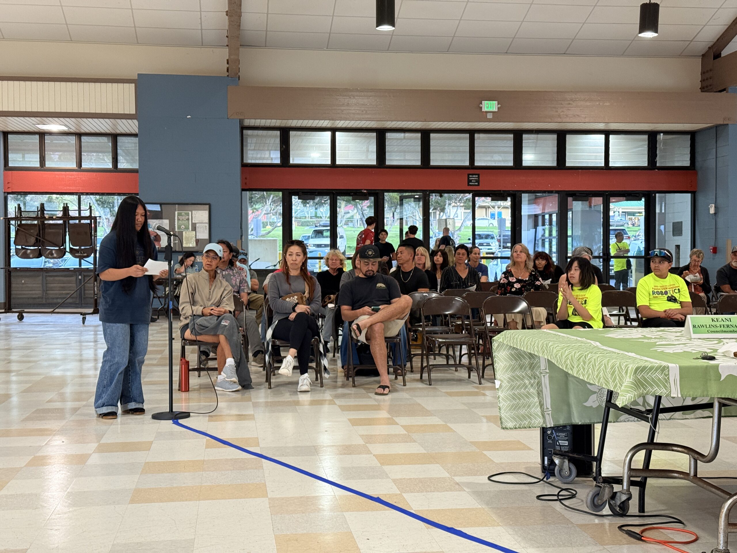 Councilmembers listen to testimony at the FY 27 Upcountry Budget Meeting