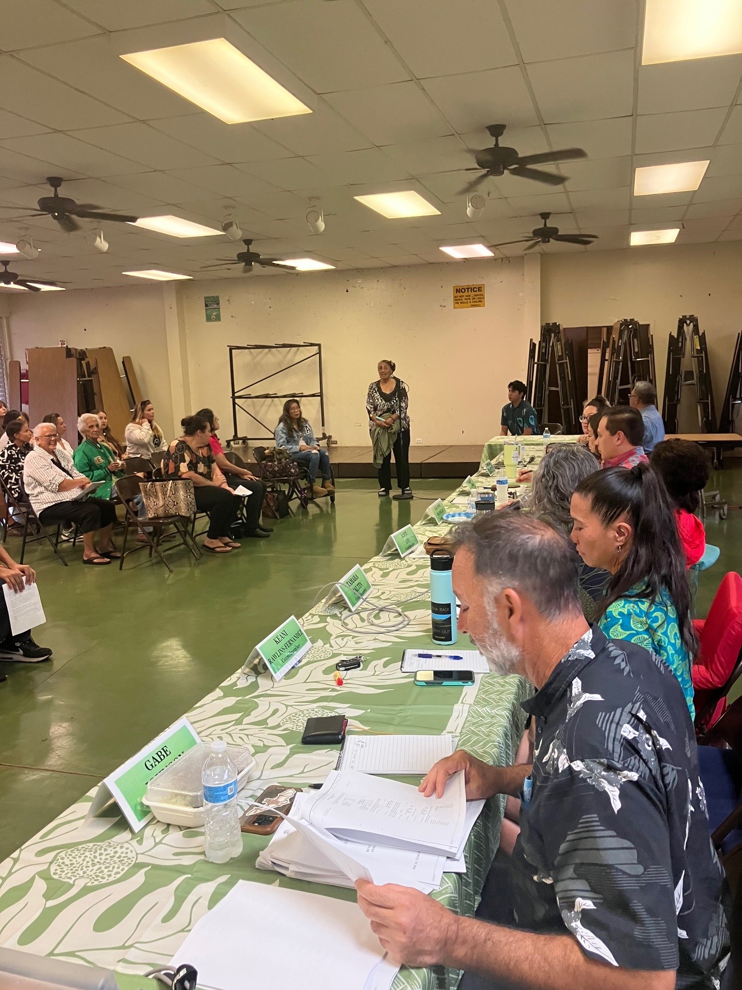 Councilmembers listen to testimony at the FY 27 Makawao-Haʻikū-Pāʻia Evening Budget Meeting