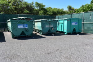 Recycling bins at the UHMC Recycling Center.
